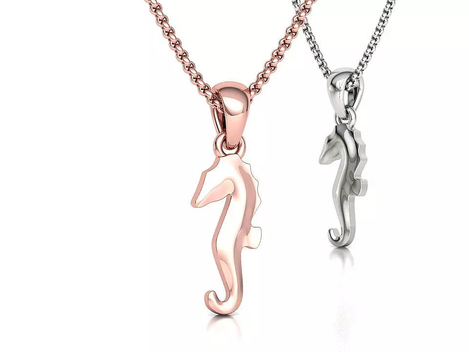 Seahorse Pendant Necklace 15mm and 19mm 3dprint model 3D print model_0