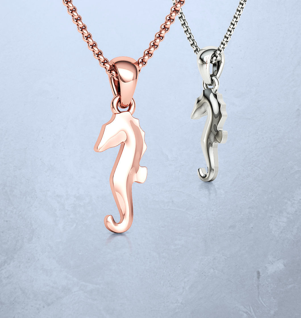Seahorse Pendant Necklace 15mm and 19mm 3dprint model 3D print model_37