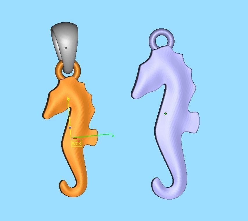 Seahorse Pendant Necklace 15mm and 19mm 3dprint model 3D print model_14