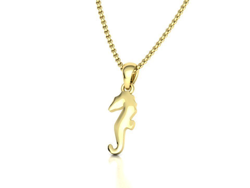 Seahorse Pendant Necklace 15mm and 19mm 3dprint model 3D print model_29