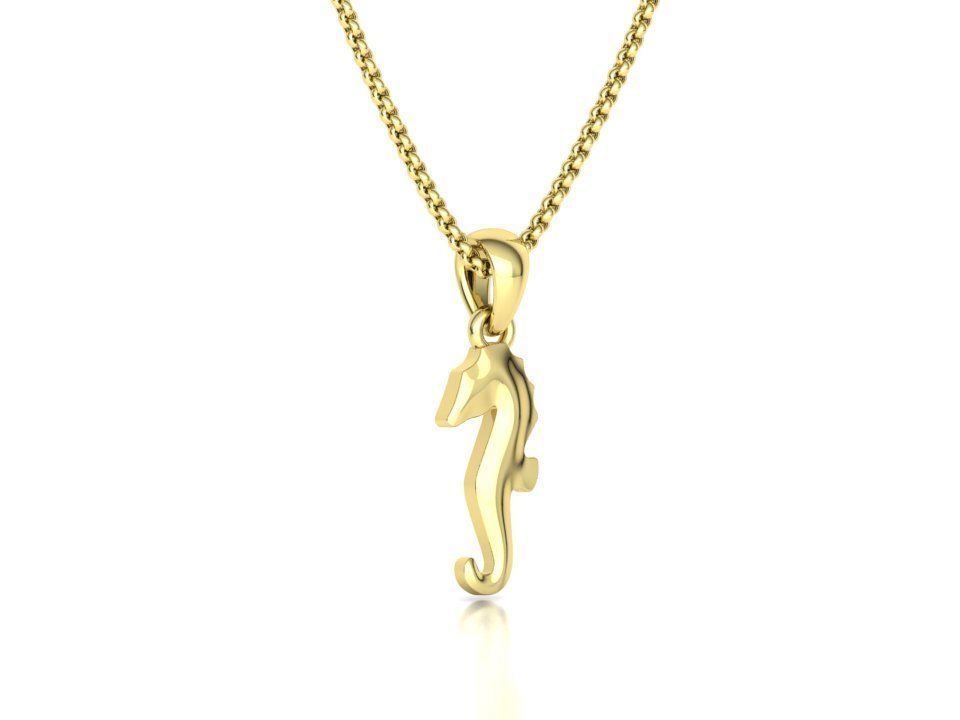 Seahorse Pendant Necklace 15mm and 19mm 3dprint model 3D print model_21
