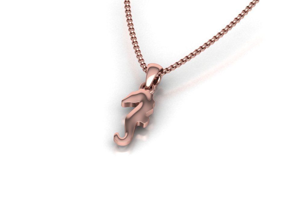 Seahorse Pendant Necklace 15mm and 19mm 3dprint model 3D print model_31