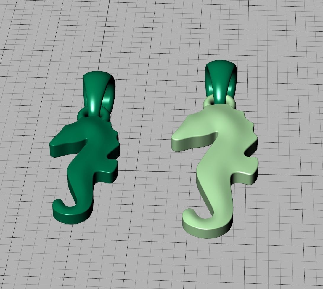 Seahorse Pendant Necklace 15mm and 19mm 3dprint model 3D print model_11