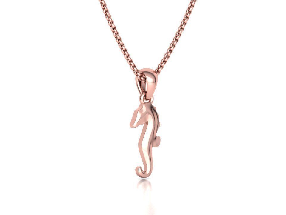 Seahorse Pendant Necklace 15mm and 19mm 3dprint model 3D print model_20