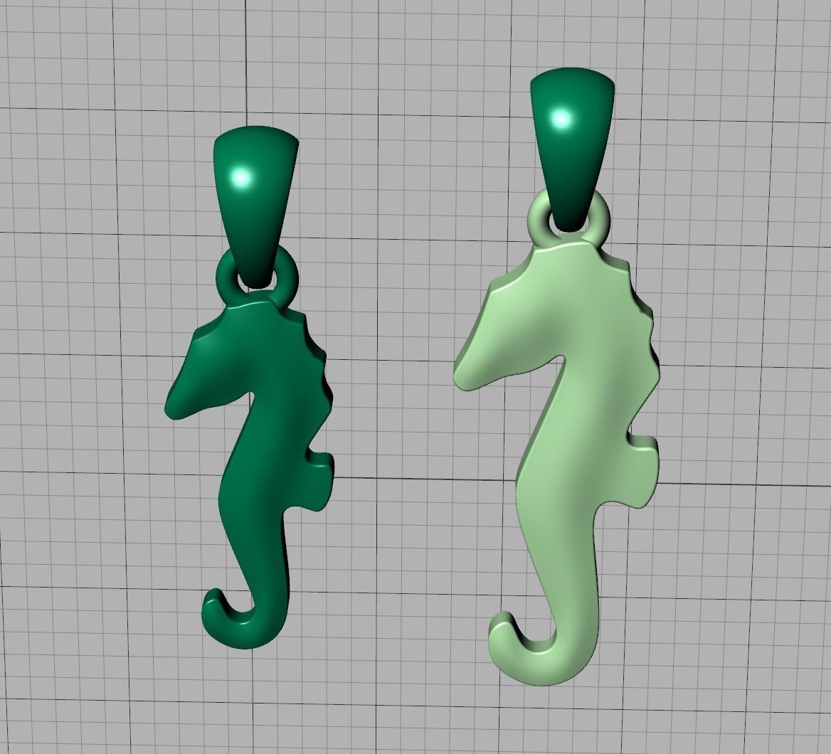 Seahorse Pendant Necklace 15mm and 19mm 3dprint model 3D print model_13