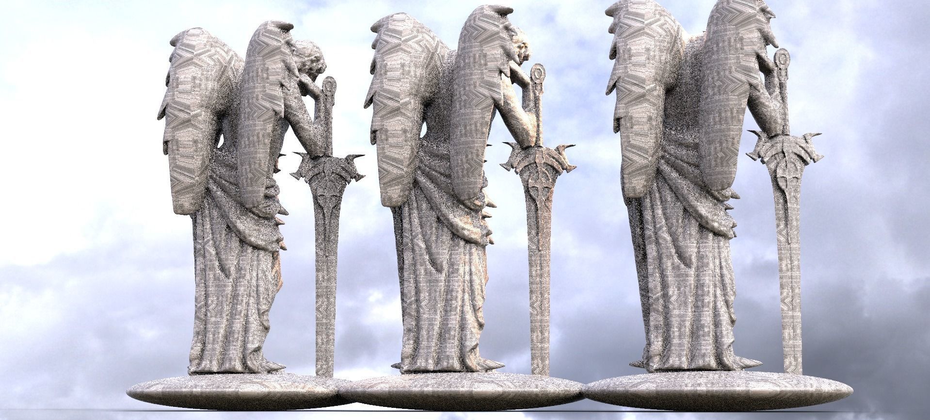 Arch Angel Michael With Sun sword 3D model_1