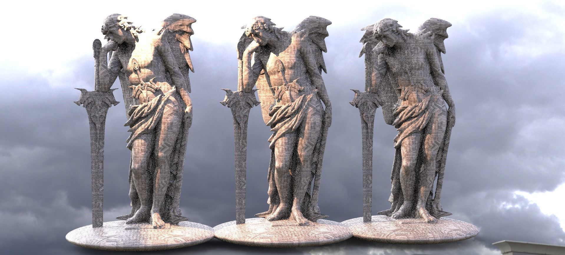 Arch Angel Michael With Sun sword 2 3D model_1
