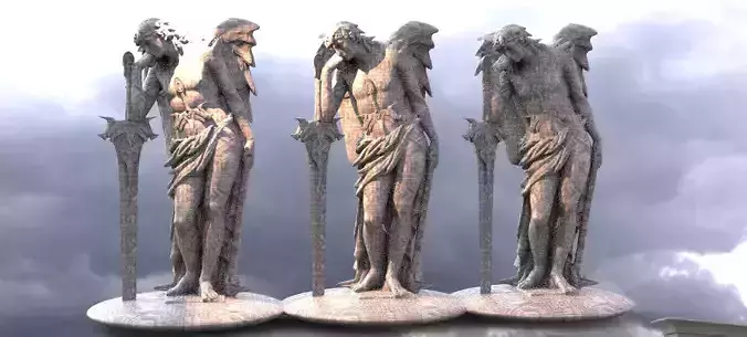 Arch Angel Michael With Sun sword 2 3D model