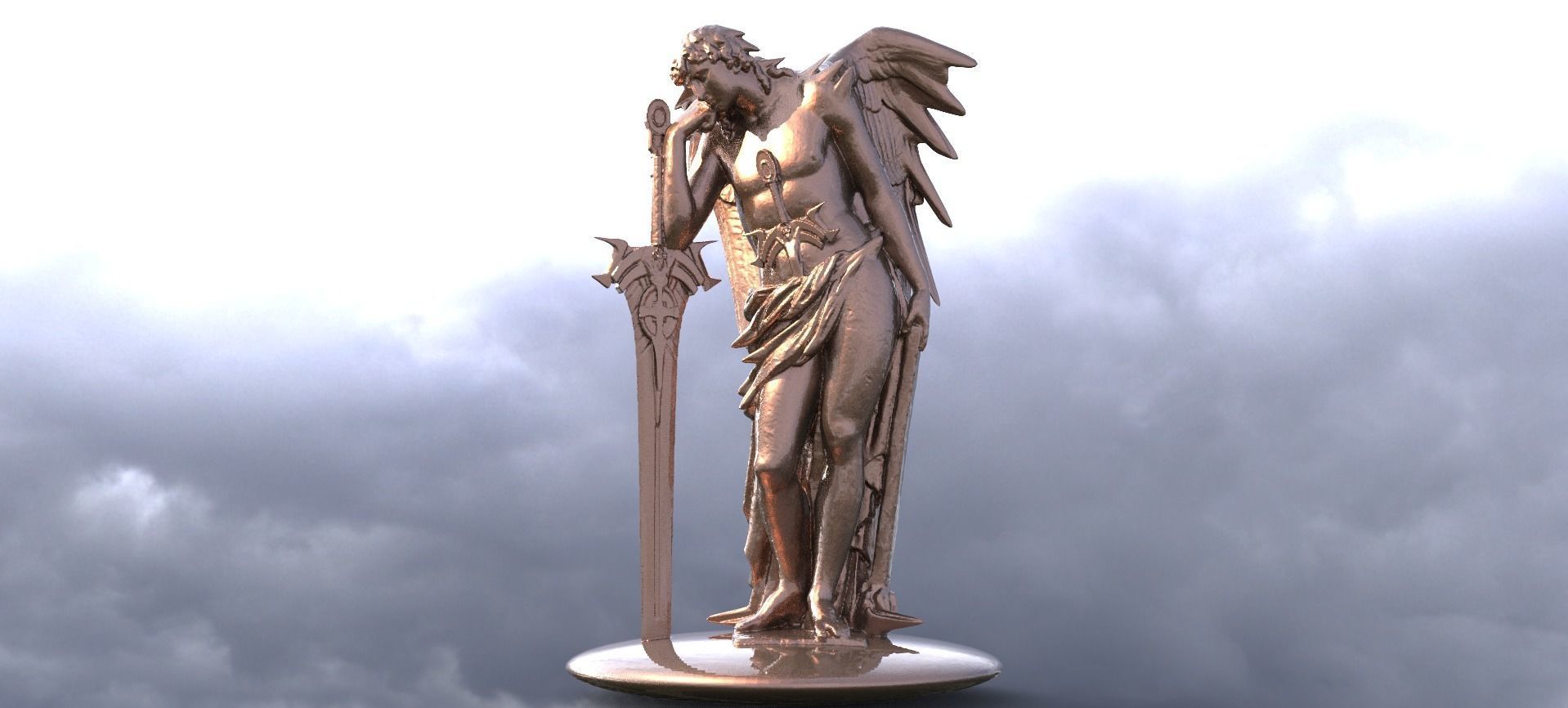 Arch Angel Michael With Sun sword 3 3D model_1