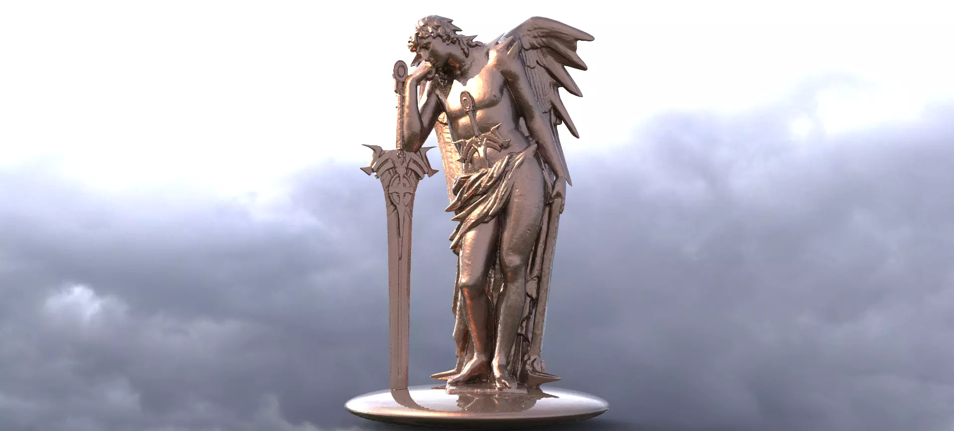 Arch Angel Michael With Sun sword 3 3D model_0