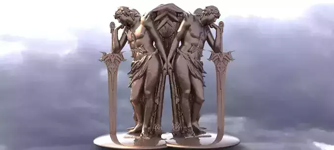 Arch Angel Michael With Sun sword mirrored 