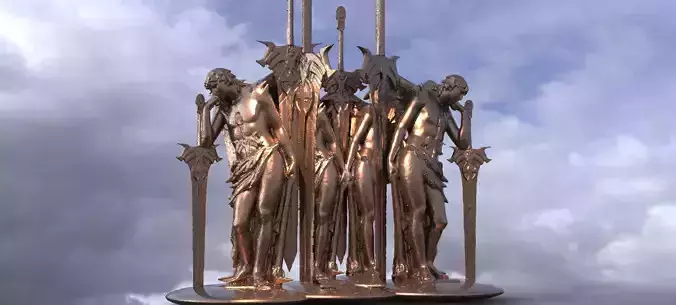 Arch Angel Michael Wall statues 