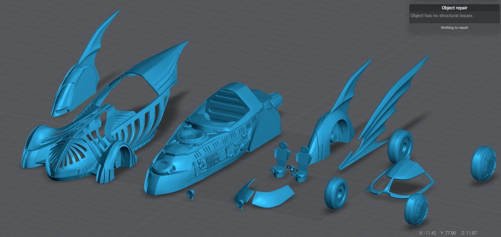 Batmobile 1995 forever scale model 3D print model_8