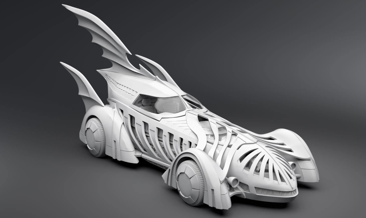 Batmobile 1995 forever scale model 3D print model_4