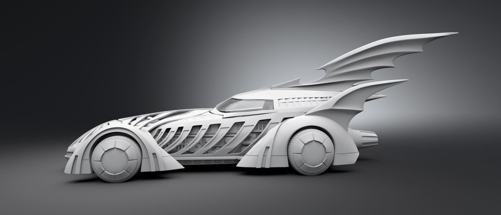 Batmobile 1995 forever scale model 3D print model_1