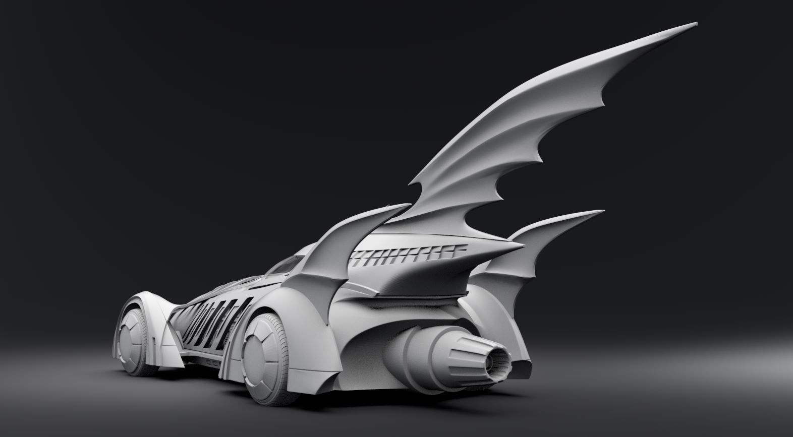 Batmobile 1995 forever scale model 3D print model_2