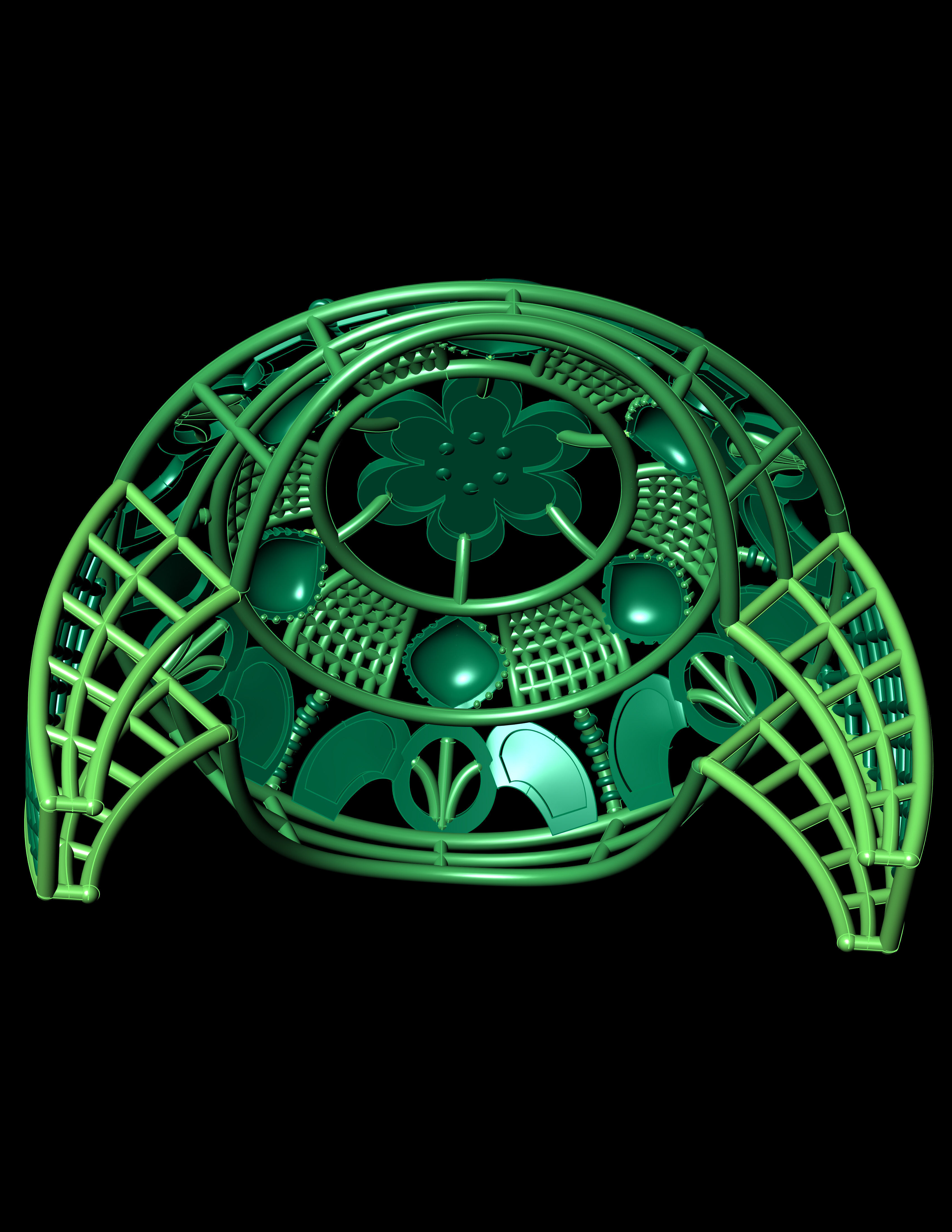 Katak Gold Ring - 3D Print File 3D print model_3