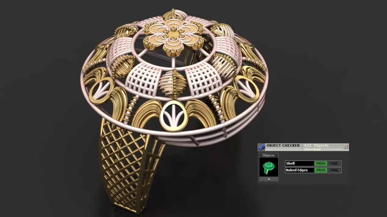 Katak Gold Ring - 3D Print File 3D print model_0