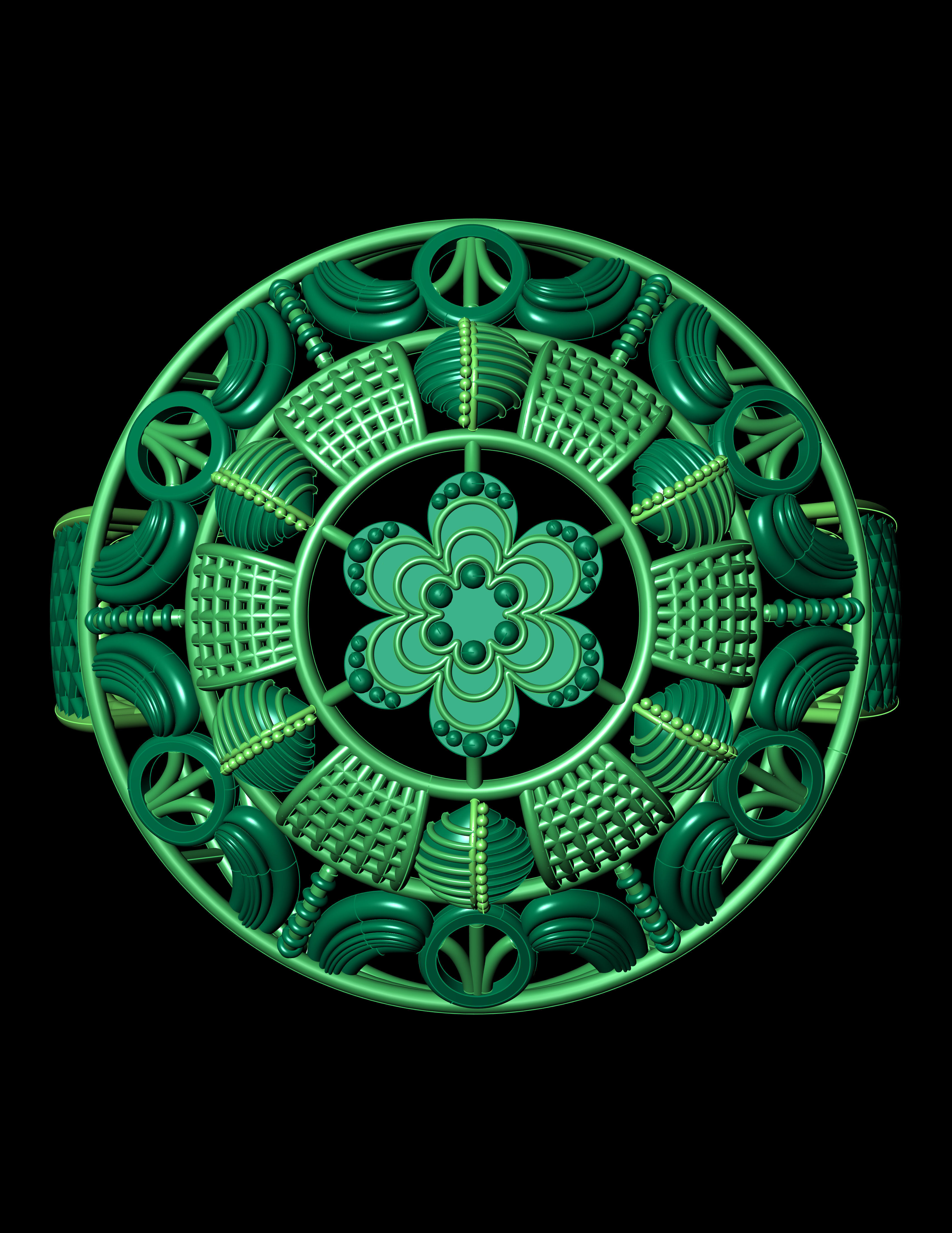 Katak Gold Ring - 3D Print File 3D print model_4