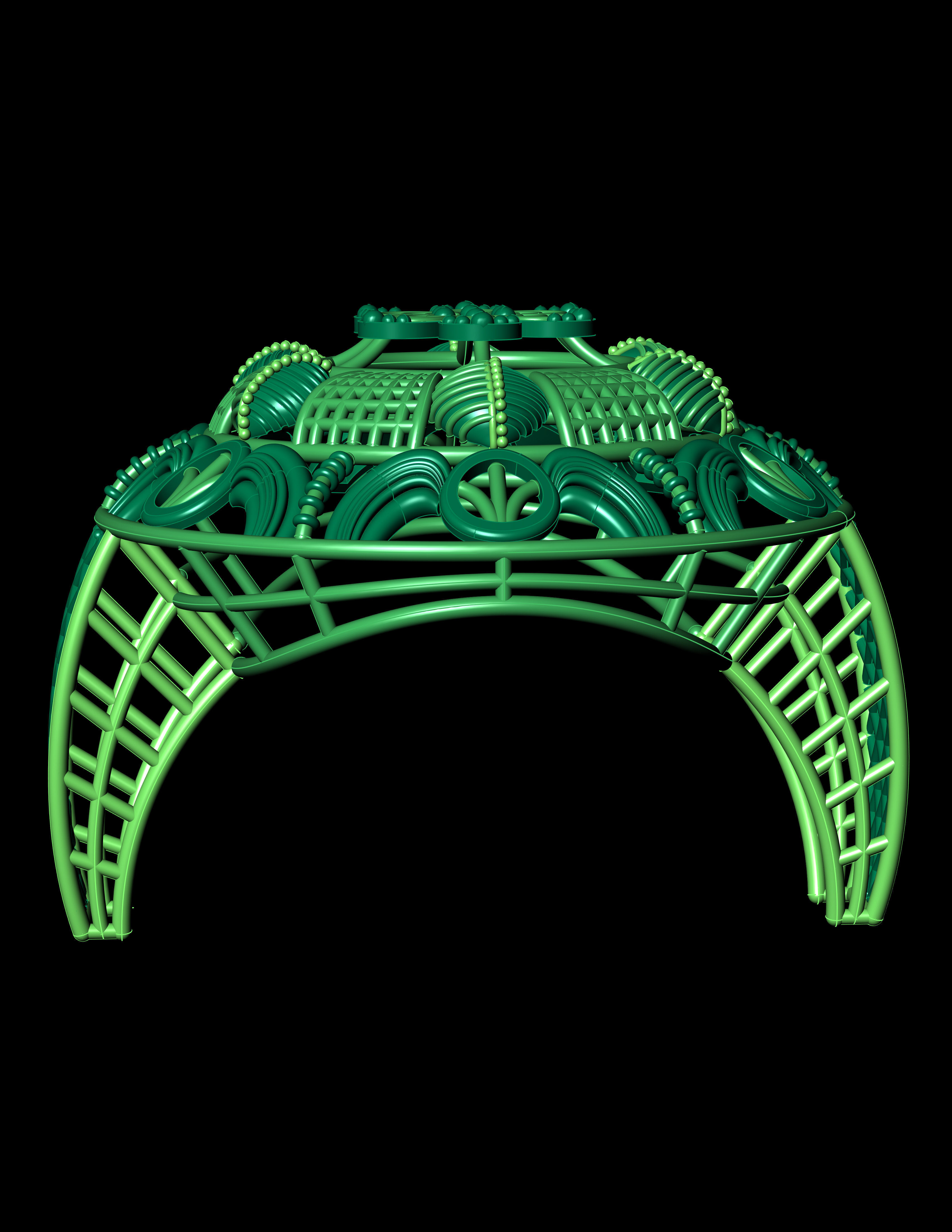 Katak Gold Ring - 3D Print File 3D print model_1