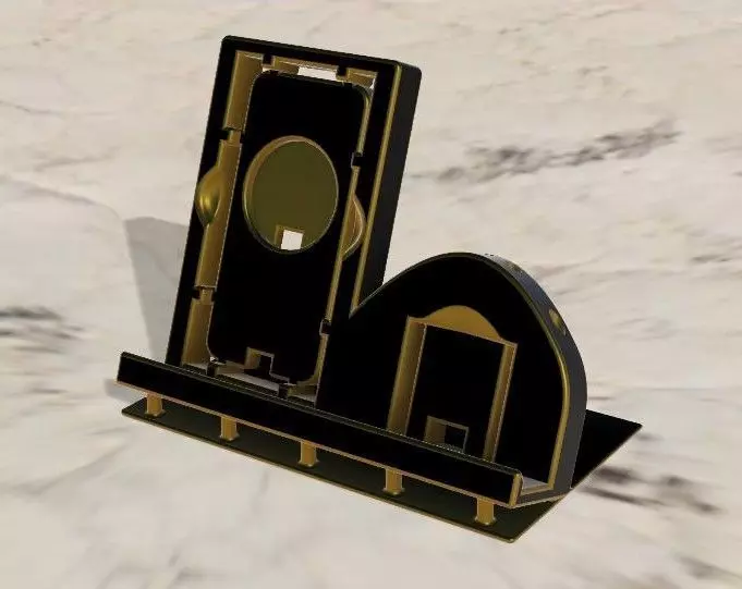 Phone Stand with Stylus and Airpods Storage with Charger Port 3D print model