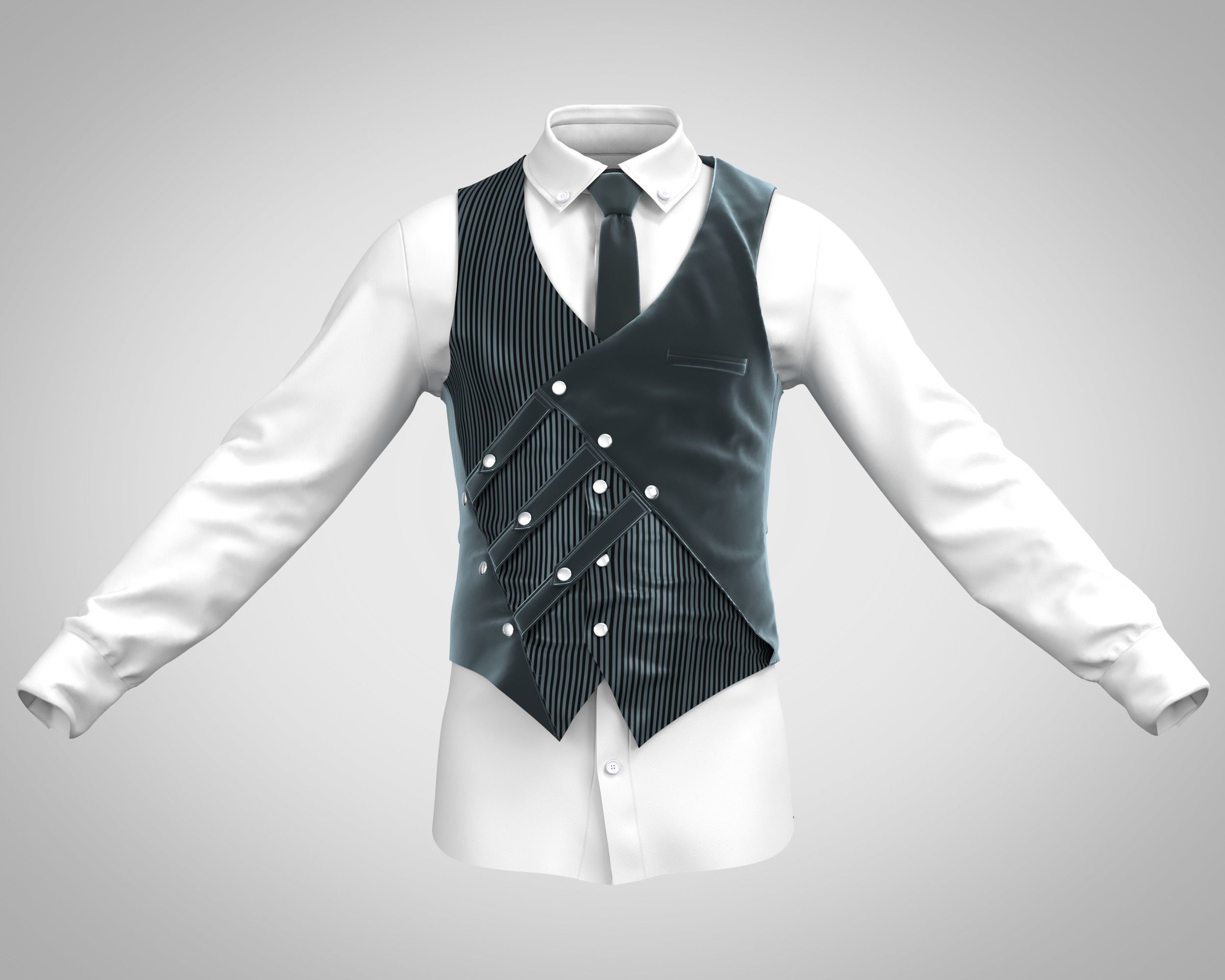 5 Men Vest  3D model_8