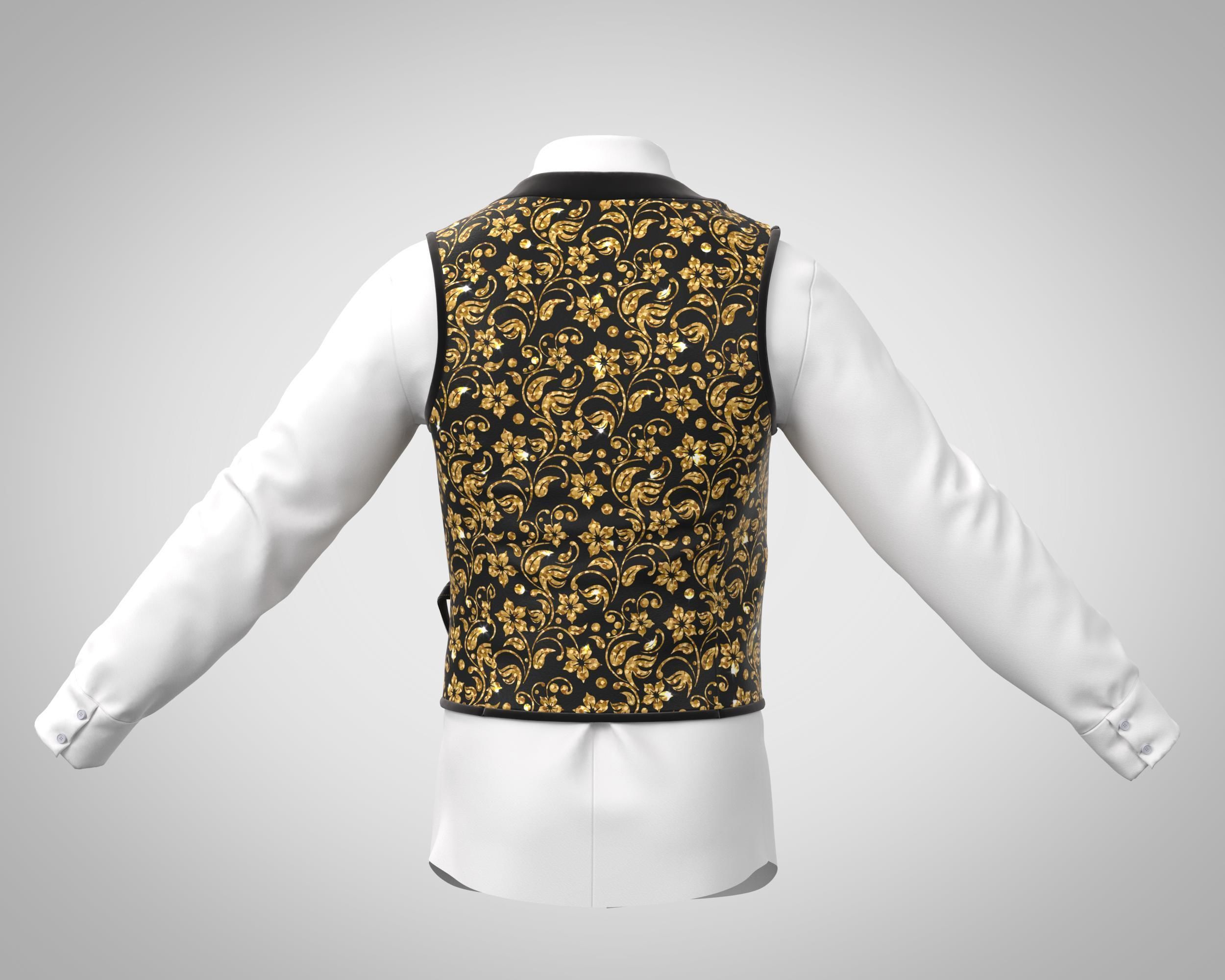 5 Men Vest  3D model_3