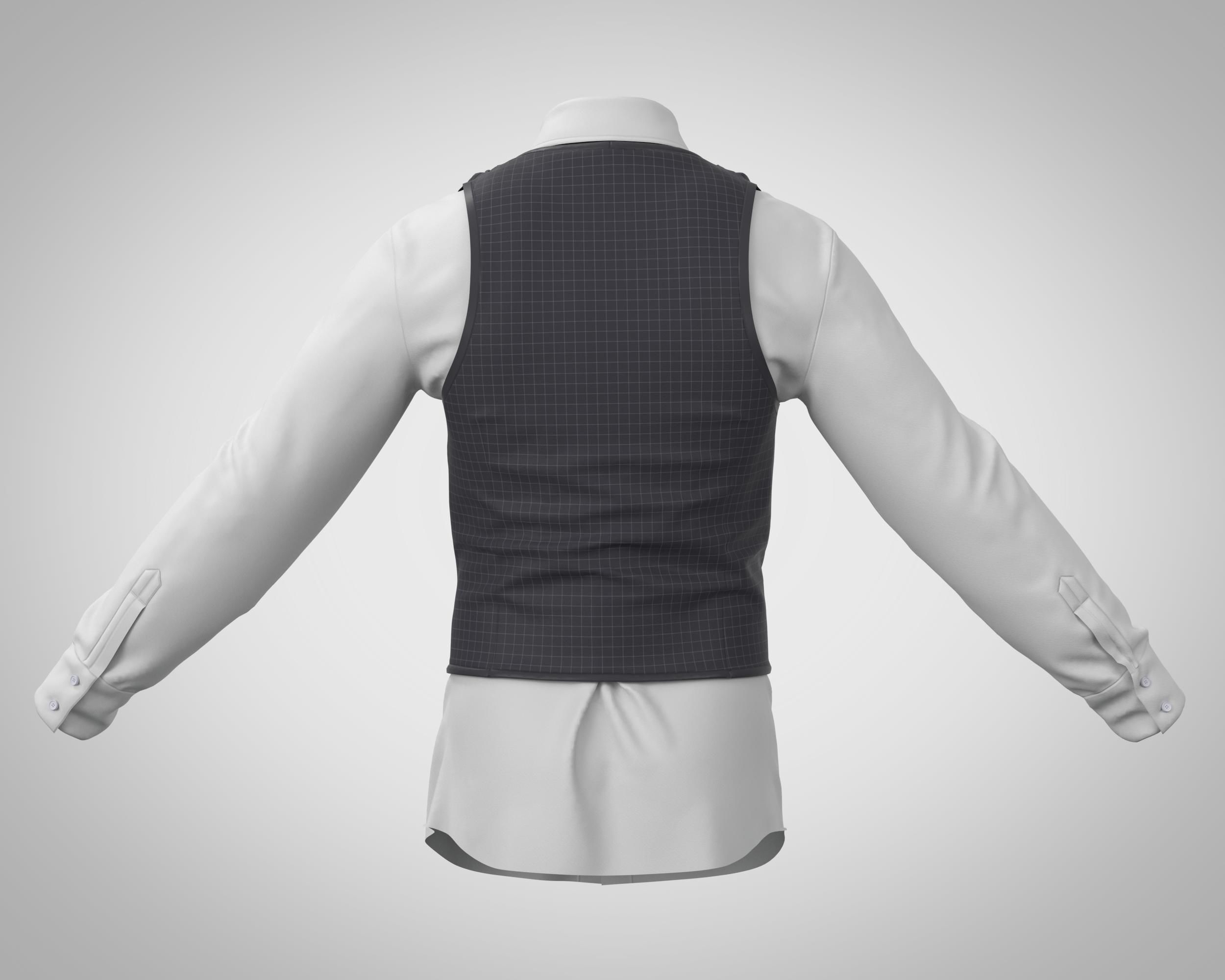 5 Men Vest  3D model_1