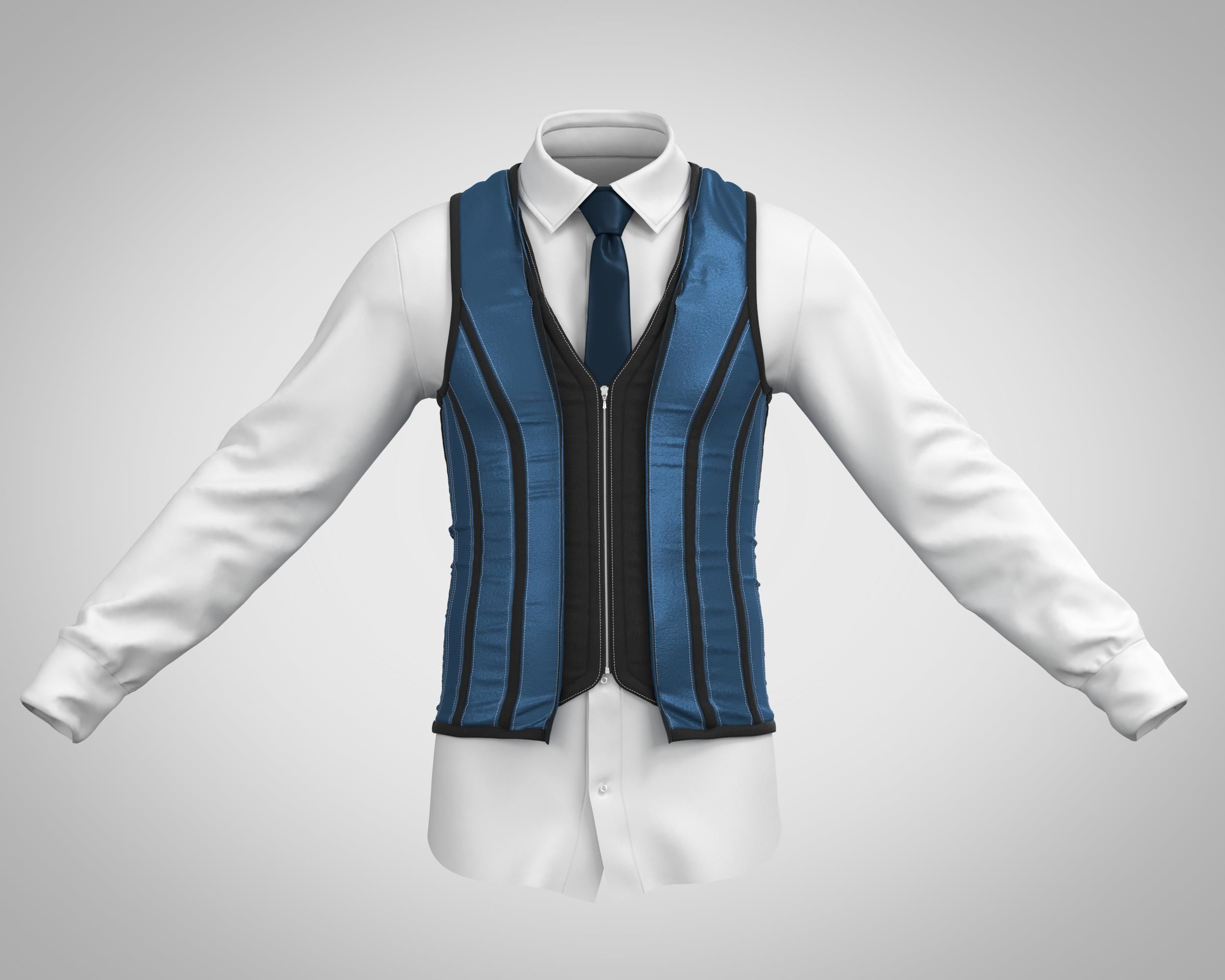 5 Men Vest  3D model_10