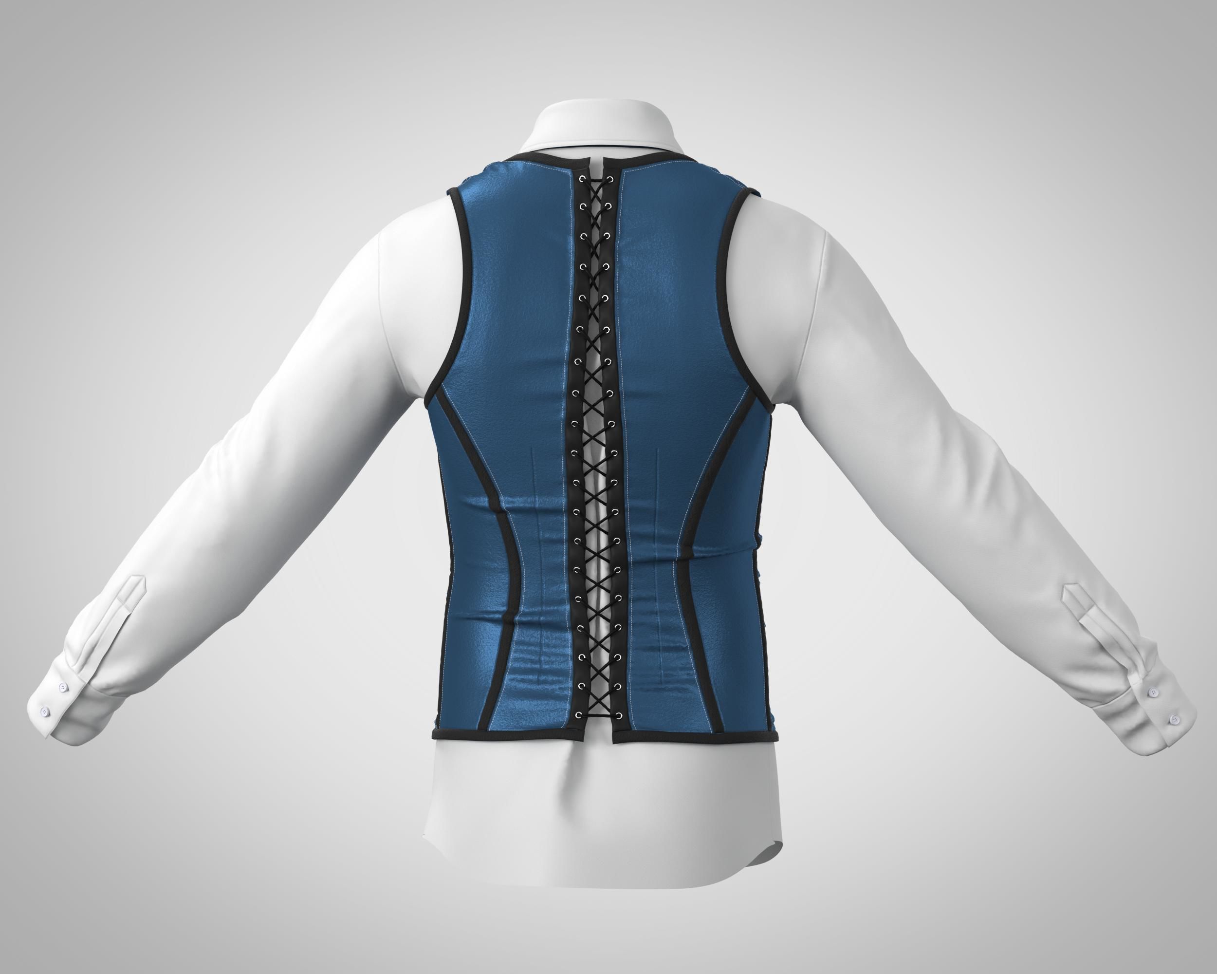5 Men Vest  3D model_9
