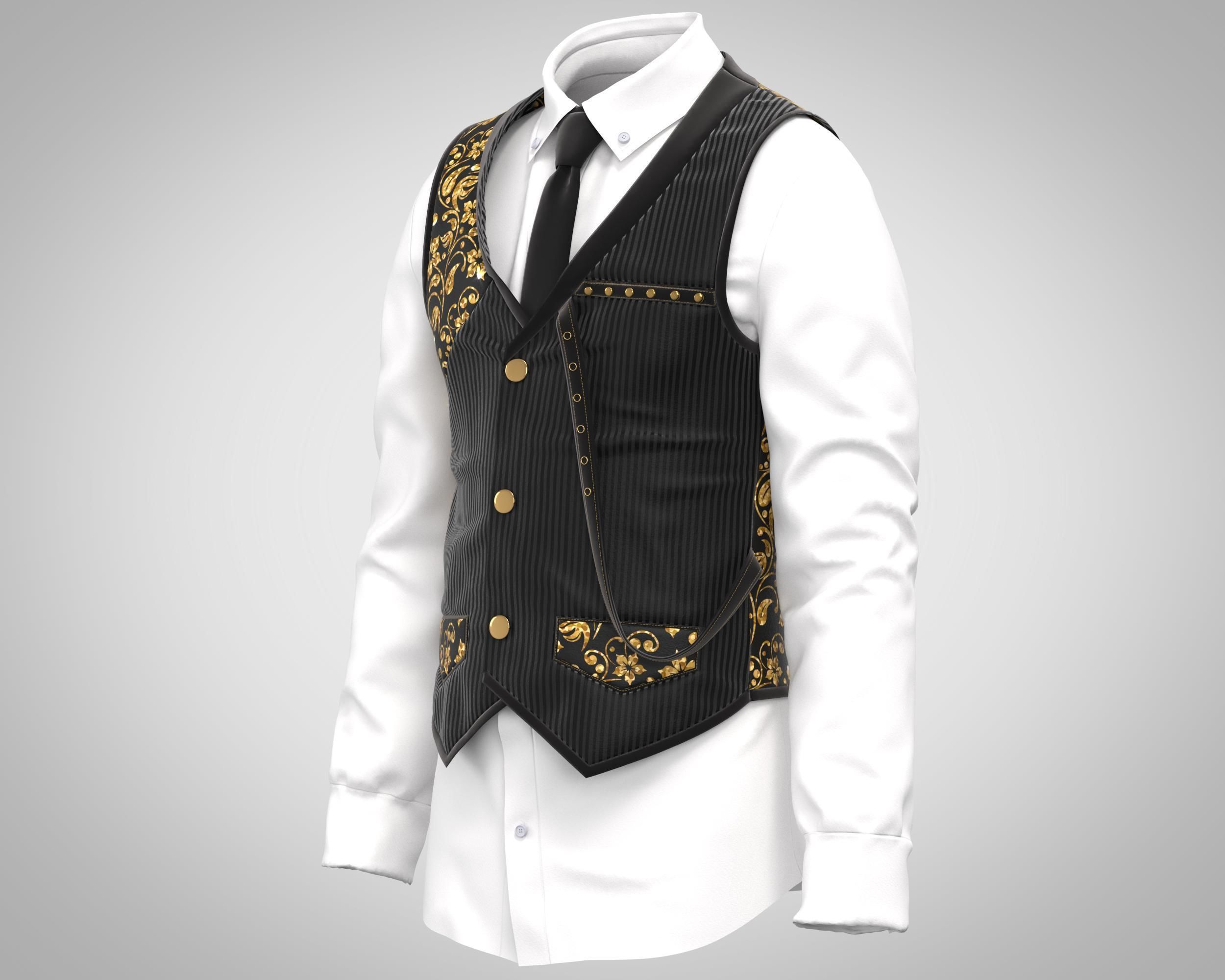5 Men Vest  3D model_13