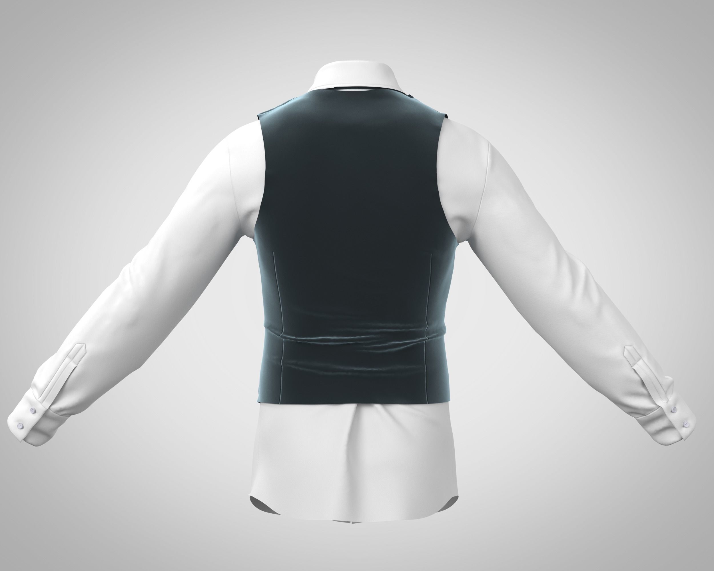 5 Men Vest  3D model_7