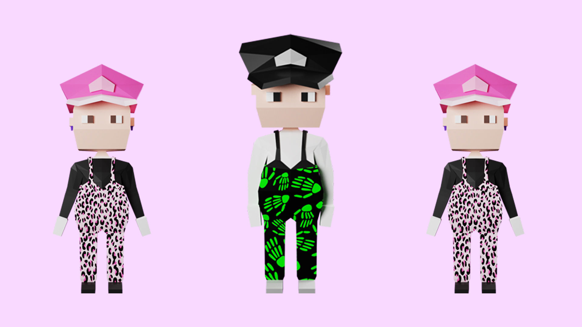 Low poly characters 02 pack 3d model Low-poly 3D model_10