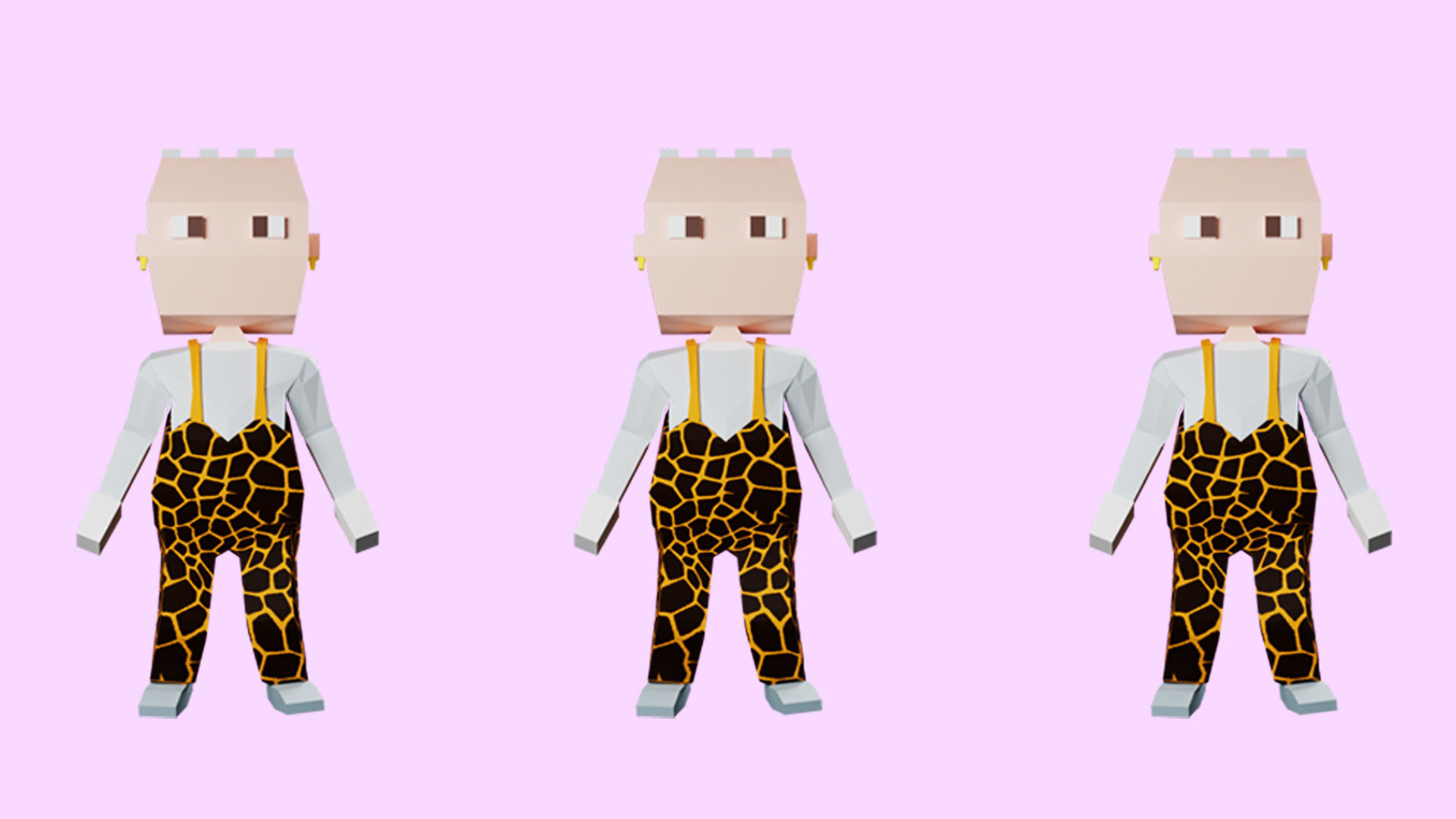 Low poly characters 02 pack 3d model Low-poly 3D model_12