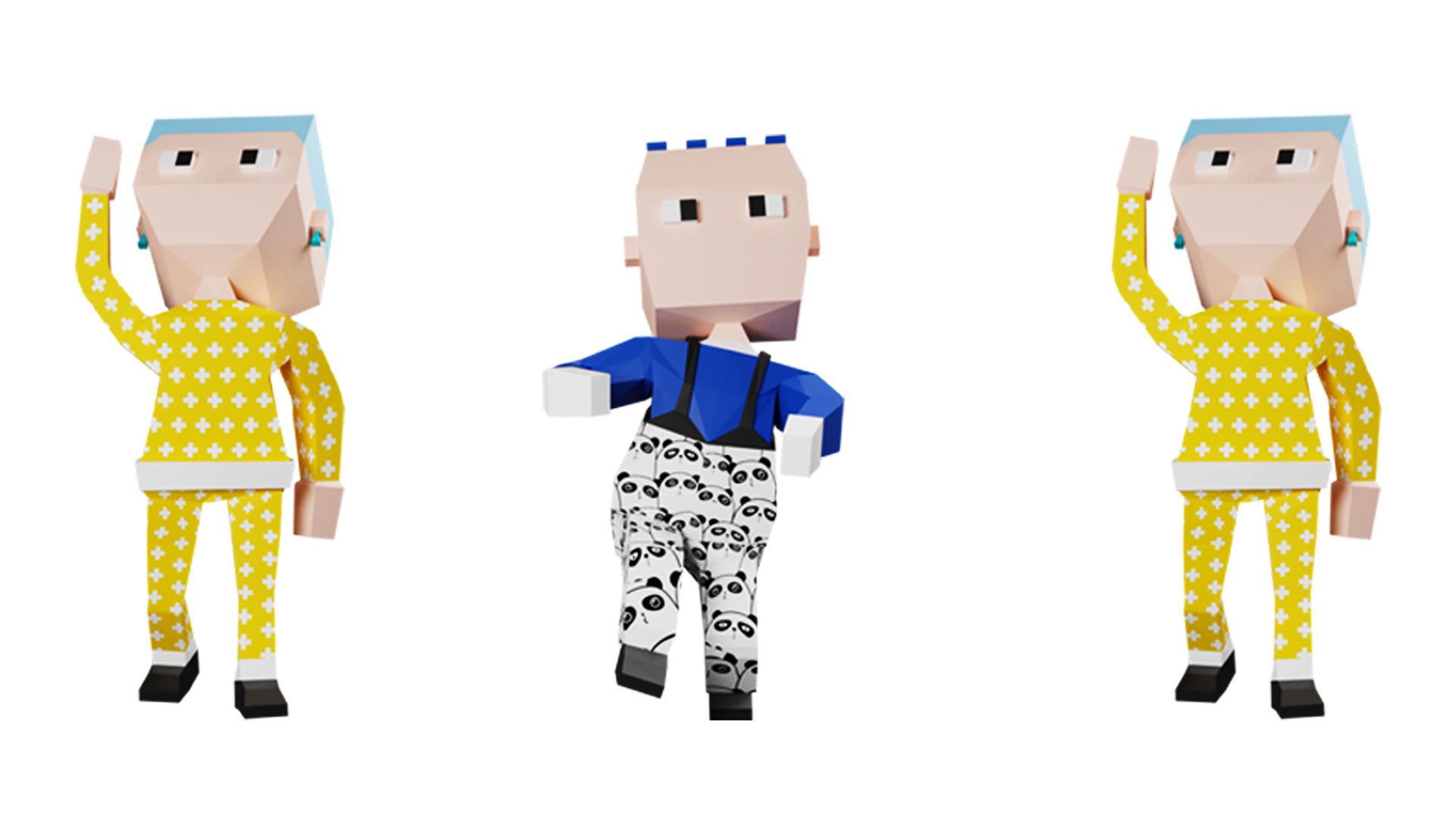 Low poly characters 02 pack 3d model Low-poly 3D model_19