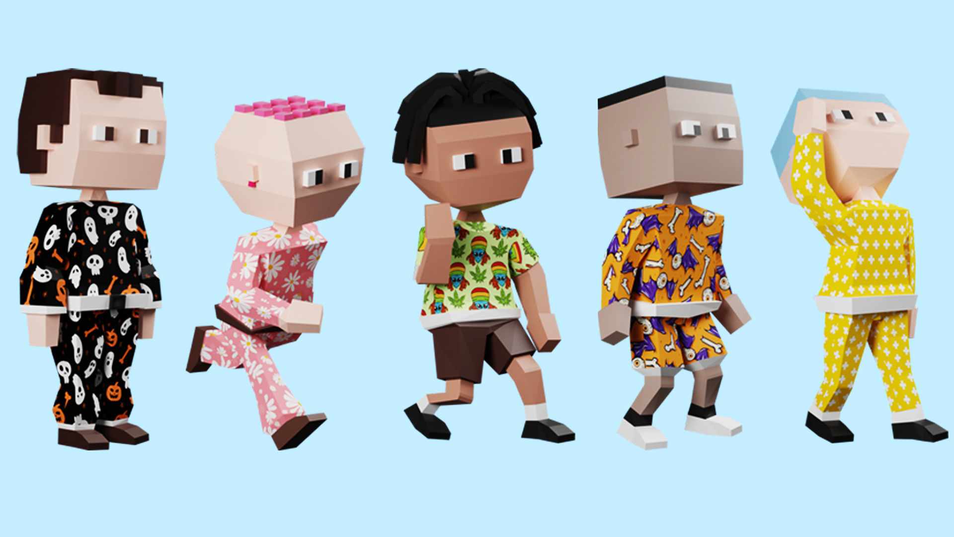 Low poly characters 02 pack 3d model Low-poly 3D model_3
