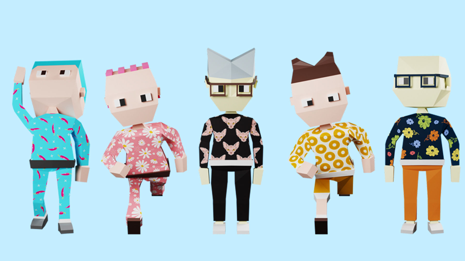 Low poly characters 02 pack 3d model Low-poly 3D model_4