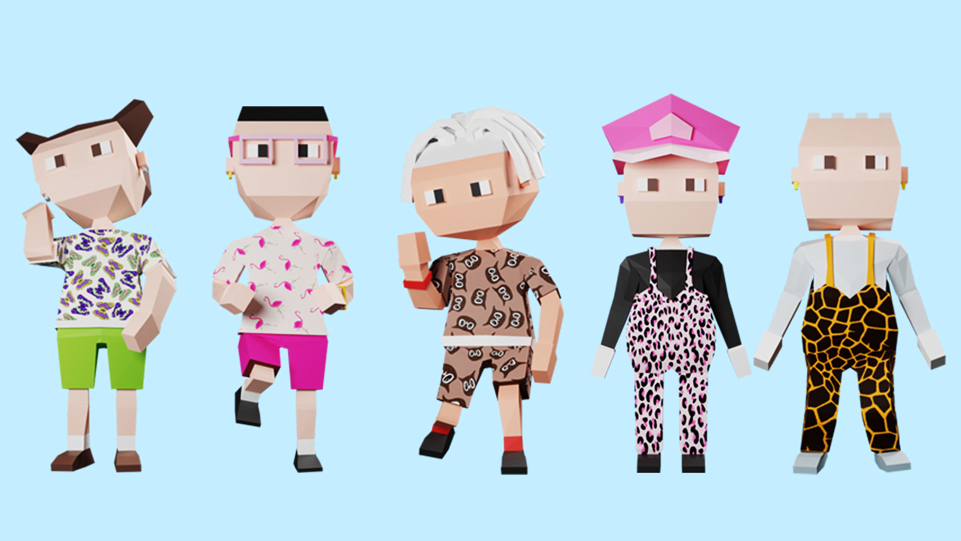 Low poly characters 02 pack 3d model Low-poly 3D model_7