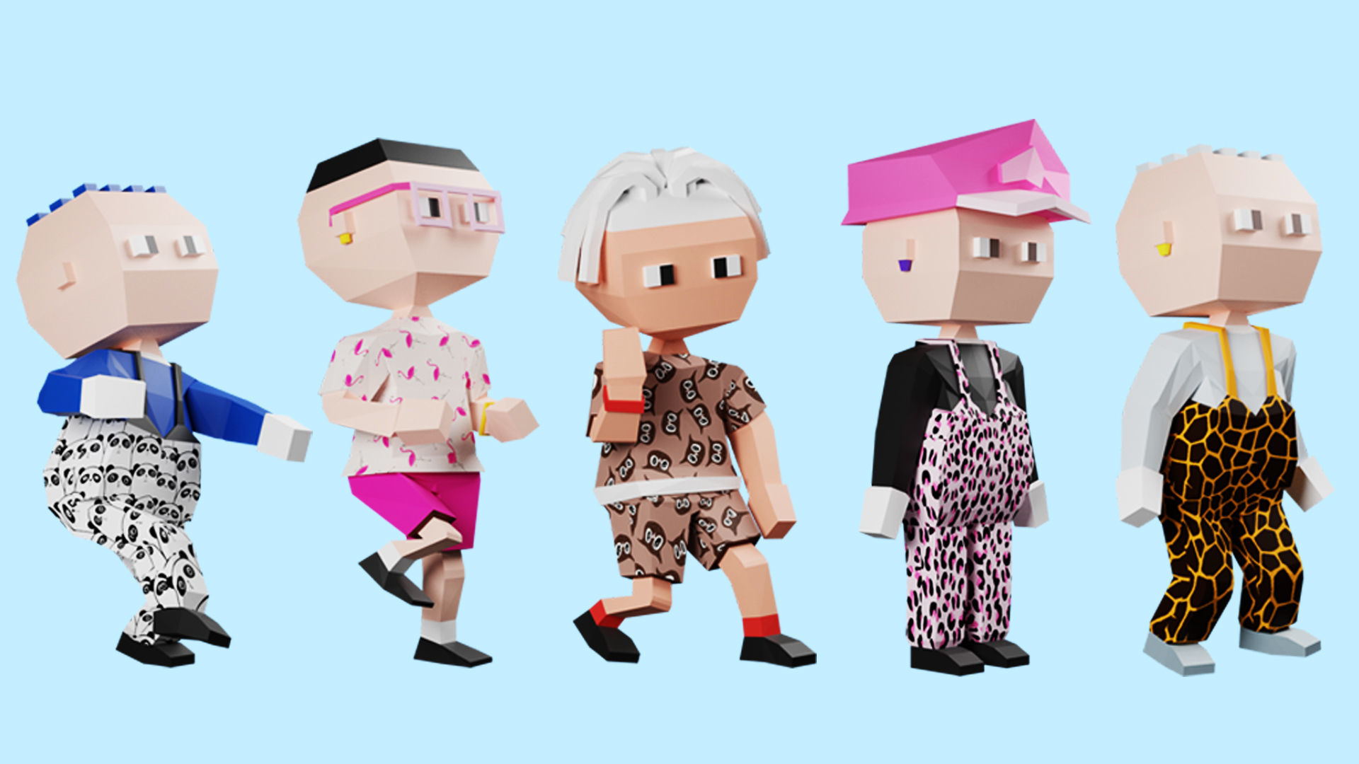 Low poly characters 02 pack 3d model Low-poly 3D model_8