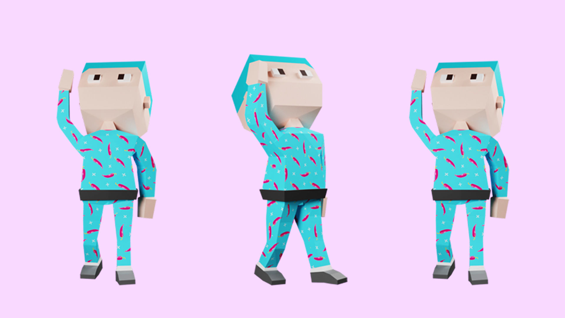 Low poly characters 02 pack 3d model Low-poly 3D model_14