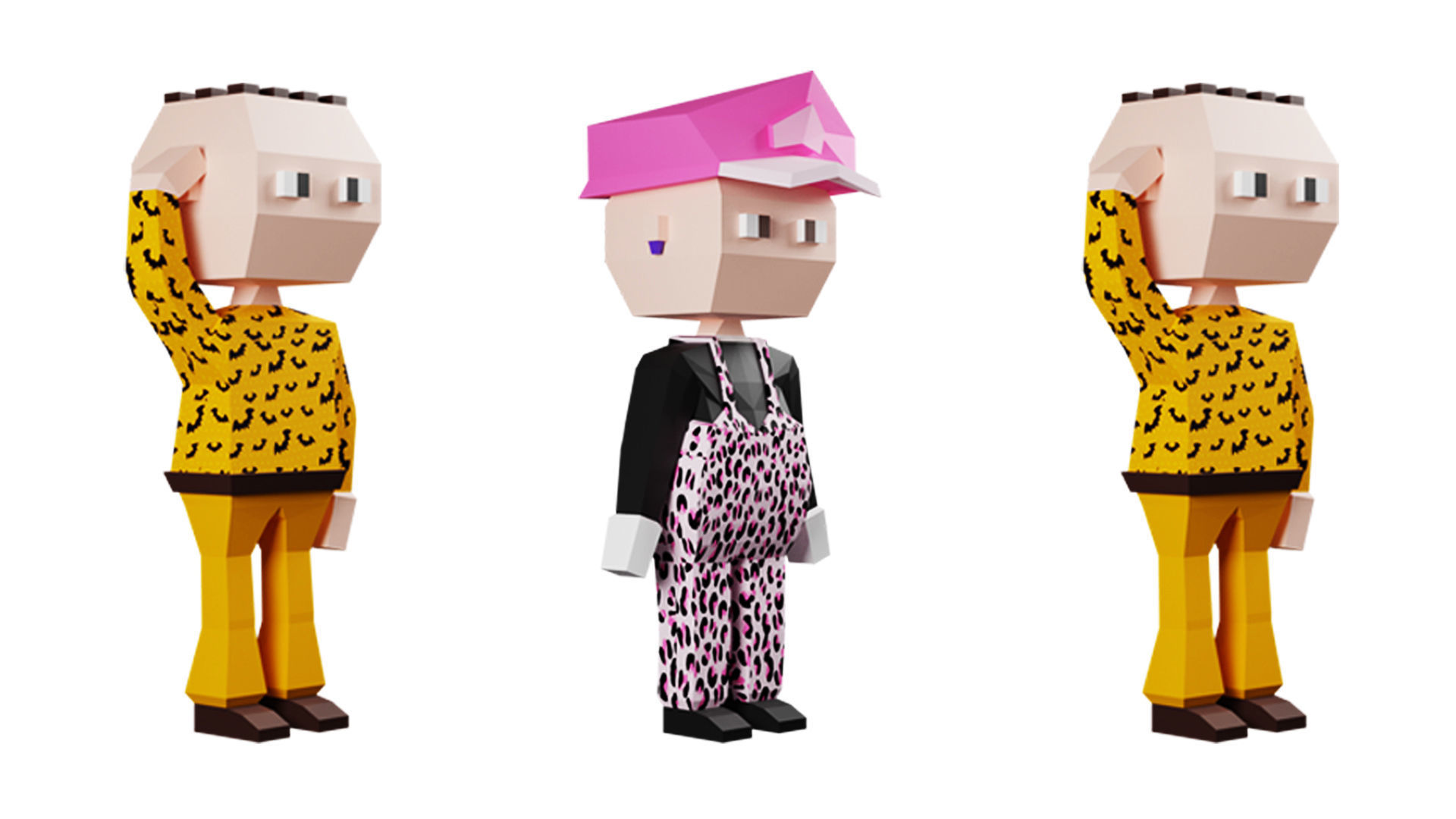 Low poly characters 02 pack 3d model Low-poly 3D model_21