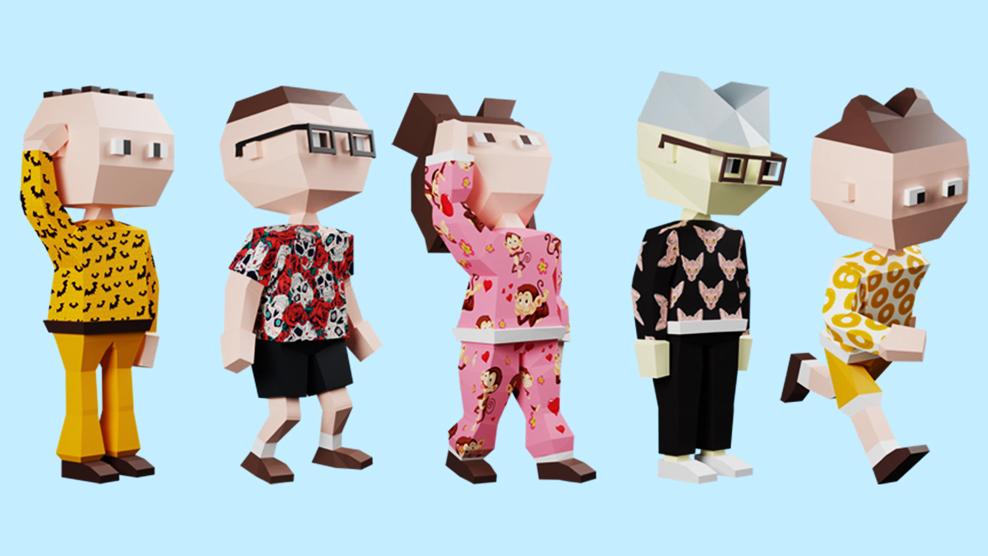 Low poly characters 02 pack 3d model Low-poly 3D model_5