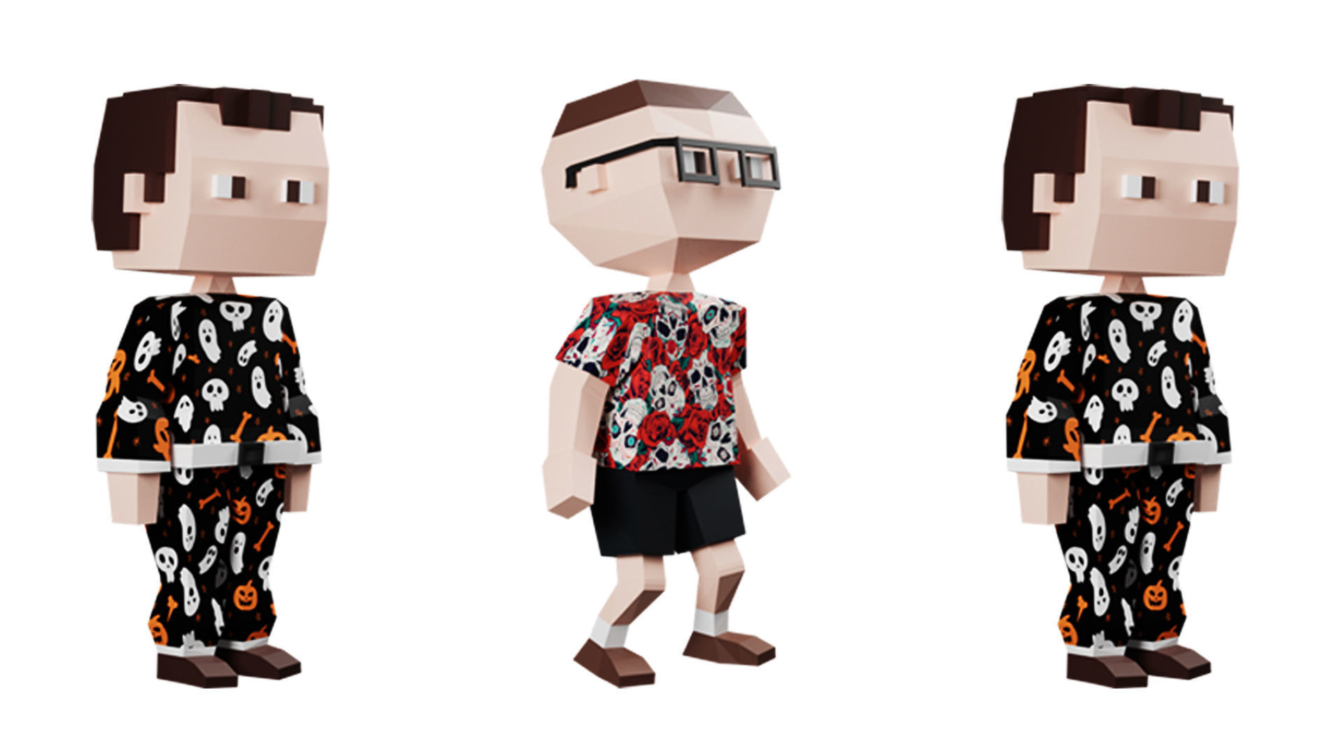 Low poly characters 02 pack 3d model Low-poly 3D model_23