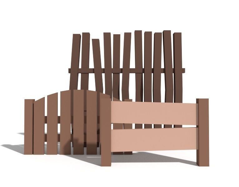 Low Poly Fence Pack Free low-poly 3D model_3