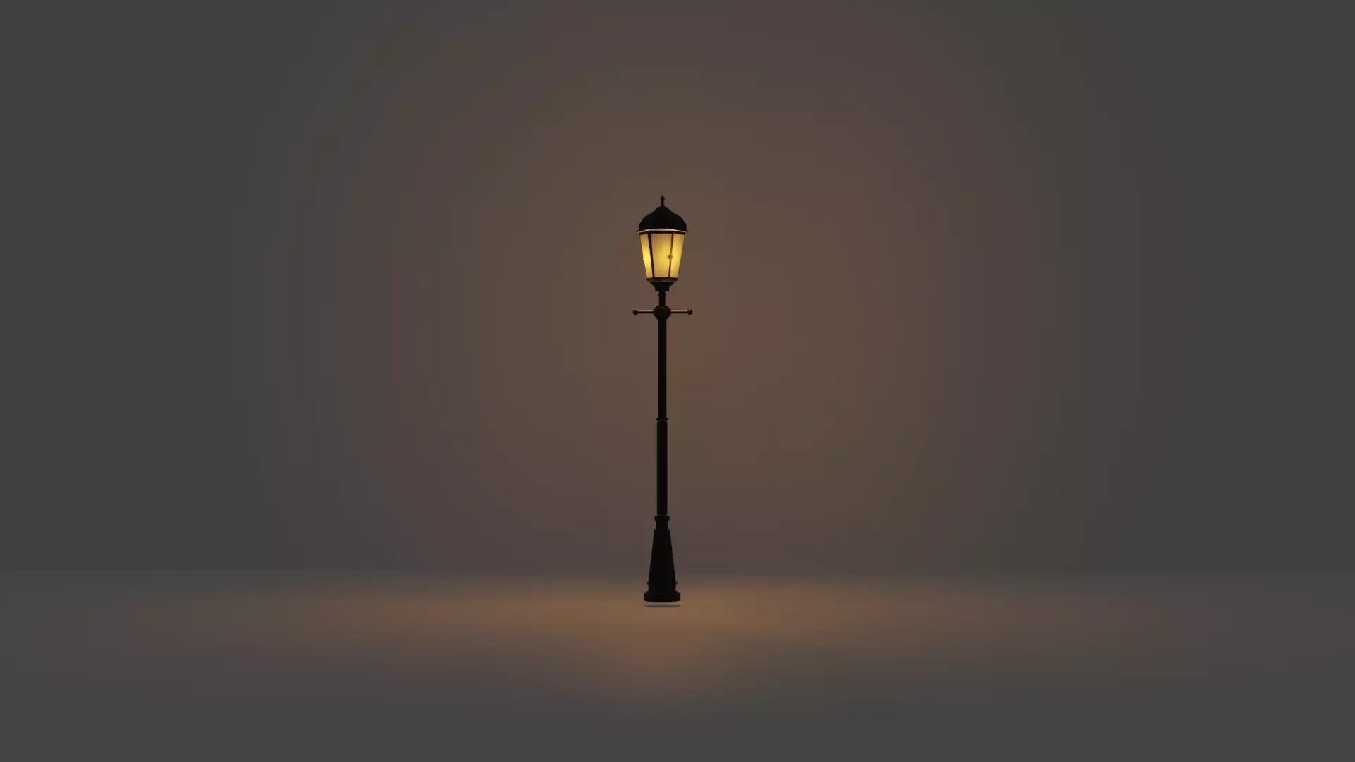 Lantern in the park with light PBR  Game-ready Low-poly 3D model_0