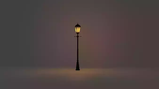 Lantern in the park with light PBR  Game-ready