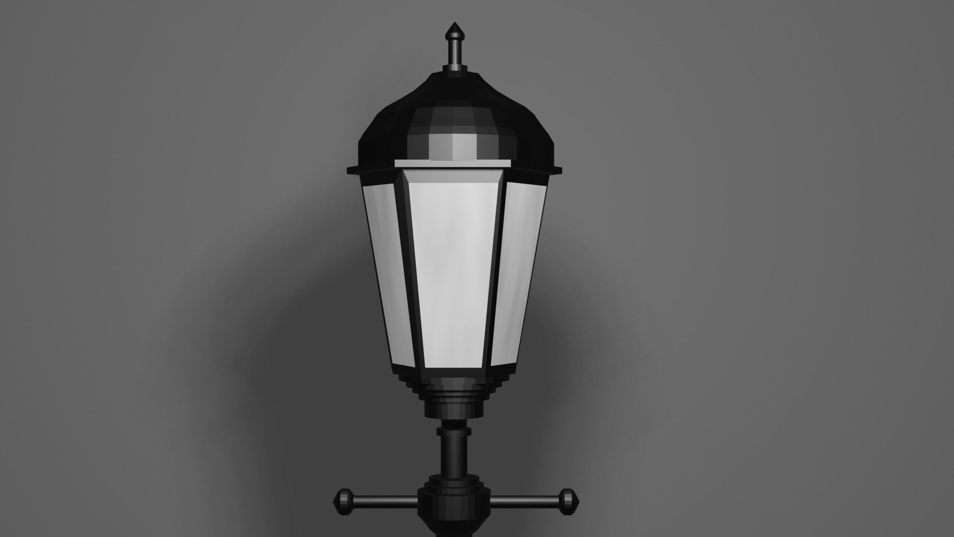 Lantern in the park with light PBR  Game-ready Low-poly 3D model_6