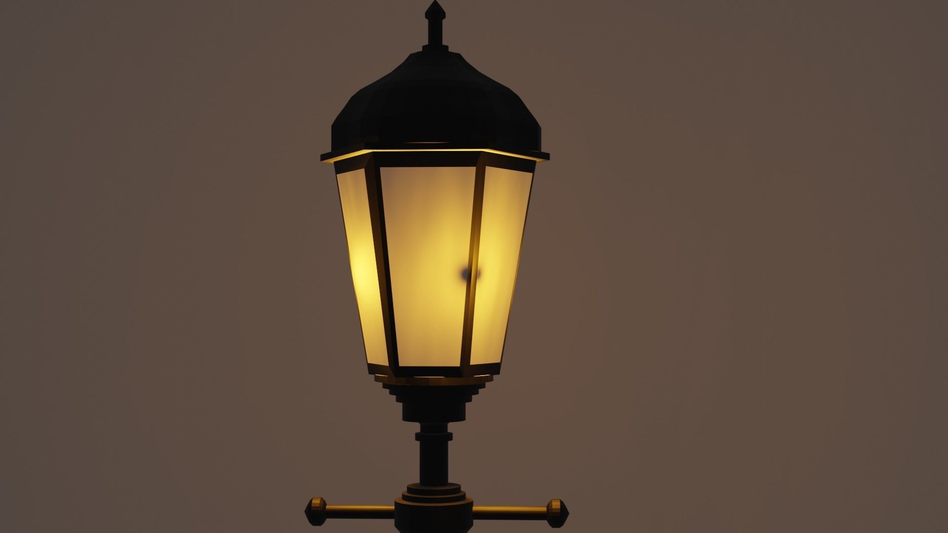 Lantern in the park with light PBR  Game-ready Low-poly 3D model_2