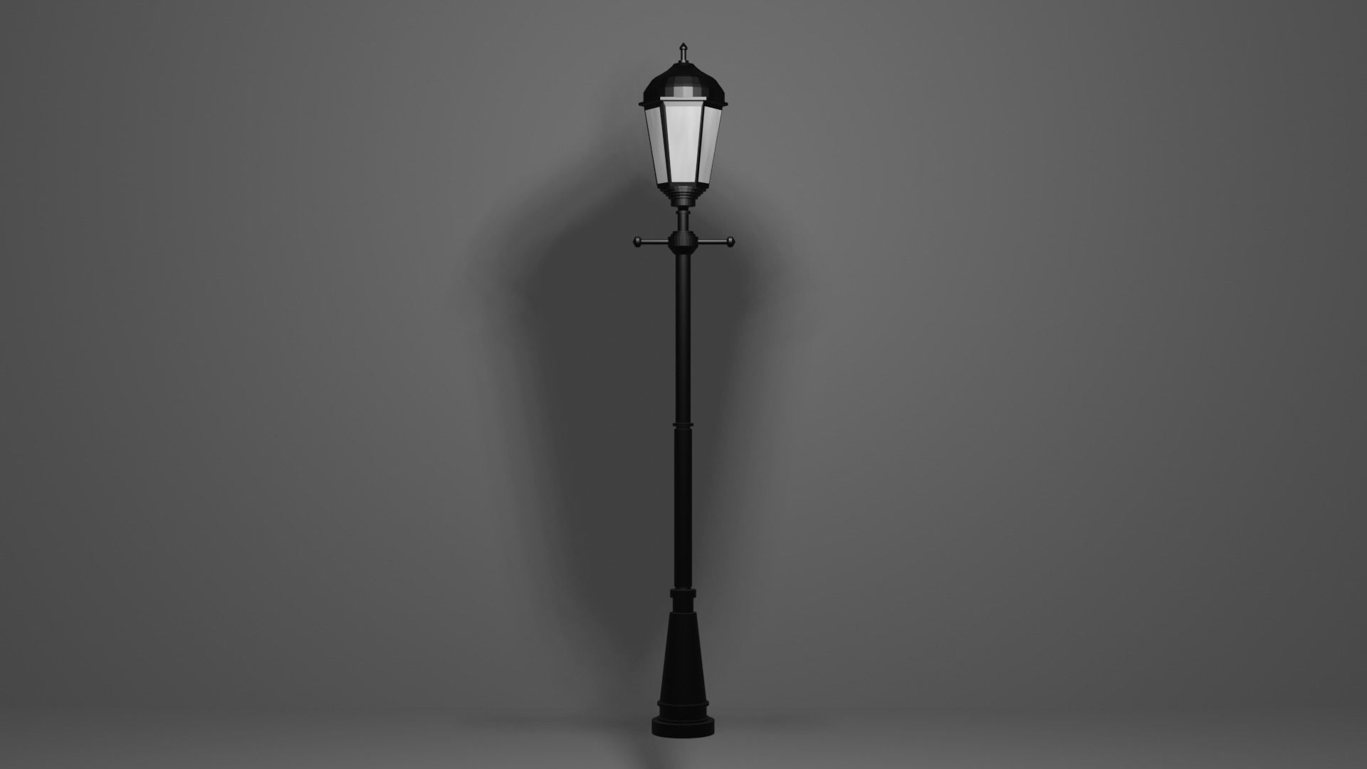 Lantern in the park with light PBR  Game-ready Low-poly 3D model_5