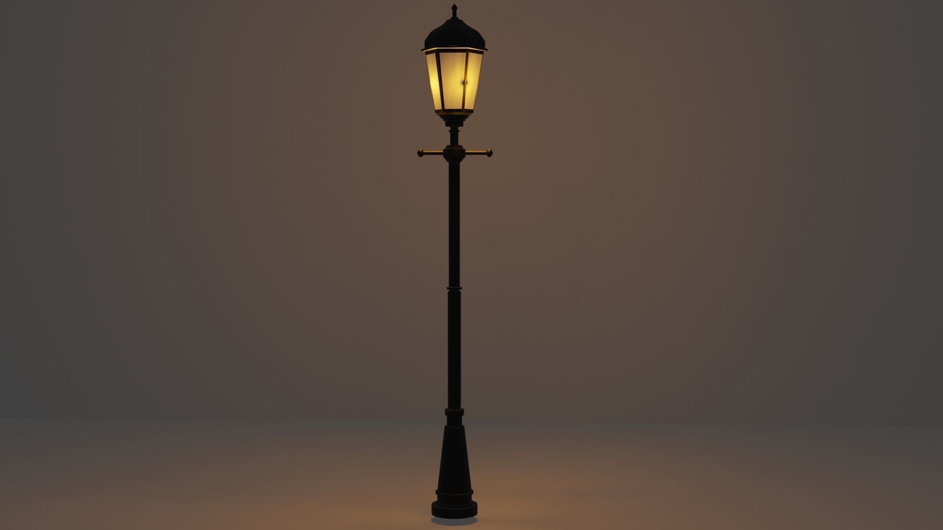 Lantern in the park with light PBR  Game-ready Low-poly 3D model_1